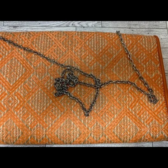 KELLY AND KATIE Tweed Clutch Handbag Chain Strap Snap Closure - Picture 8 of 11